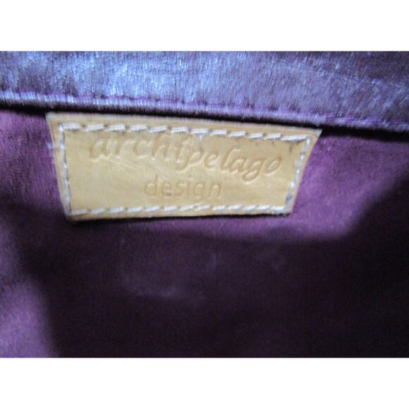 Archipelago Design Large Burgundy Genuine Snakeskin Shoulder Tote Purse - Picture 11 of 11